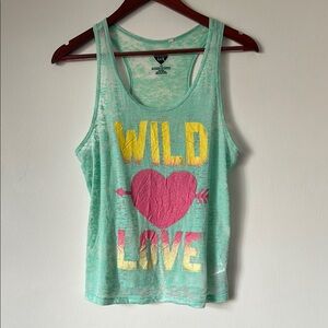Mint Green Graphic Tank Top